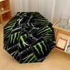 Monster Energy Print 8?Ribs Automatic Umbrella Wind Resistant Lightweight Folding Umbrella For Outdoor Travel