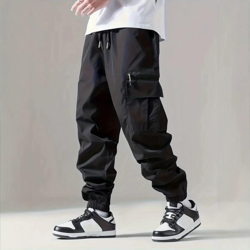 Pantaloni Jogger Cargo da Uomo Vestibilità Larga Stile Tattico Workwear Lunghezza 9/10 Multitasche Pantaloni Casual Uso Quotidiano