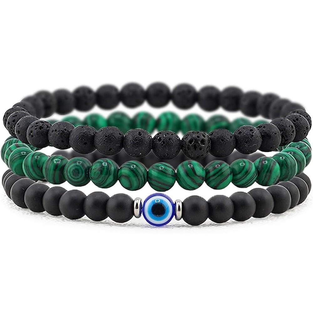 JYL TS Bracelet Men s  Adjustable Beaded Boosts Confidence & Success green peacock нло зеленый