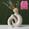Nordic Striped Donut Cylindrical Vase Epoxy Resin Silicone Mold Circular Ring Donut Vase Concrete Cement Gypsum Silicone Mold