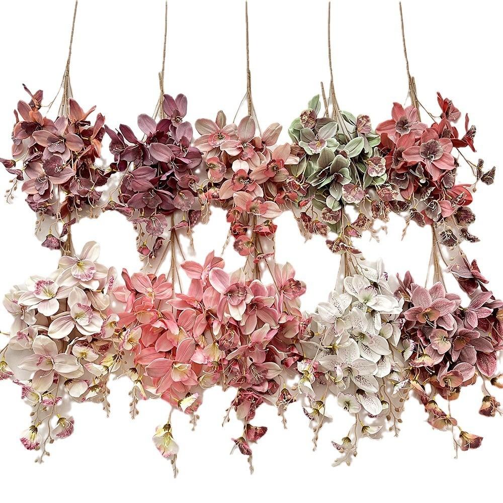 Artificial Orchid Decor Wedding Hall With Silk Fabric For Home And Event Decor