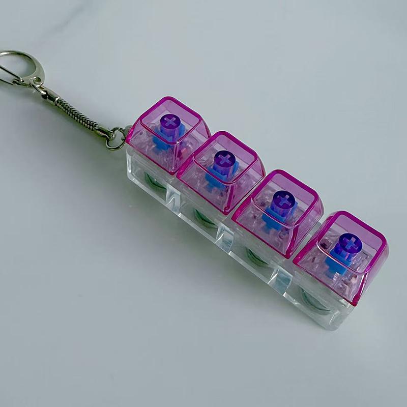 1Pc Light Up Keyboard Keychain Stress Relief Clickable Led Button Toy For People With Anxiety Office Desk Accessory