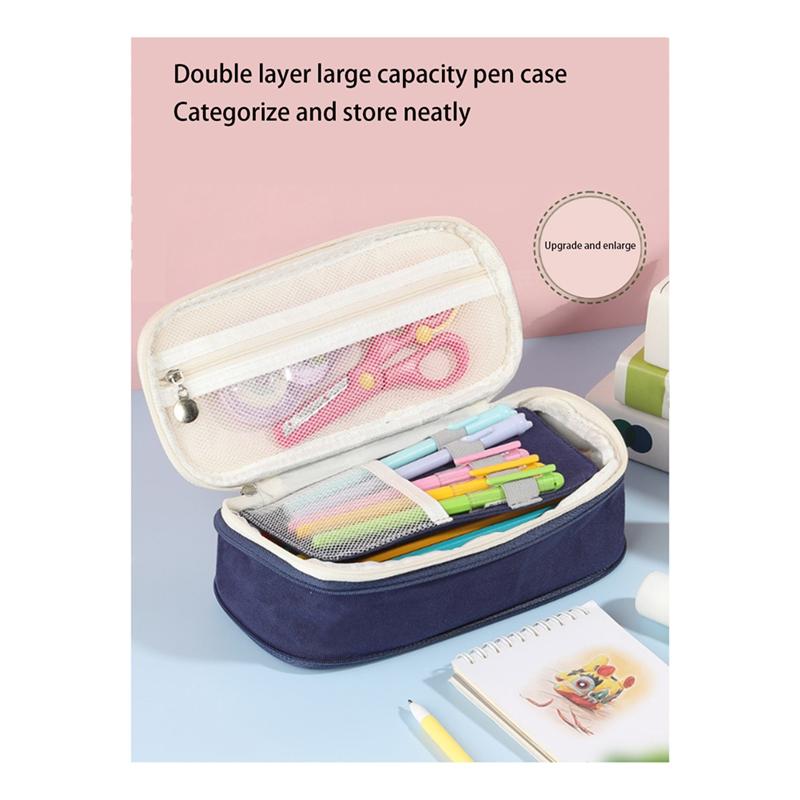 

BHBL Macaron Double Layer Canvas Retractable Kawaii Pencil Bag Pencil Supplies Pencil Storage Bag Box Pouch China Mainland