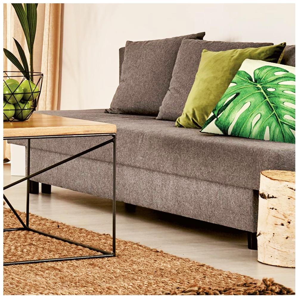 Les Trésors De Lily [Q2184] - 'Jungle' Beige Green Cotton Cushion Cover (monstera Leaves) - 40x40 Cm