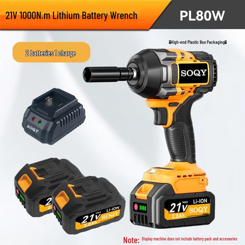 Rechargeable Electric Impact Wrench with High Torque Brushless Motor and Lithium Battery