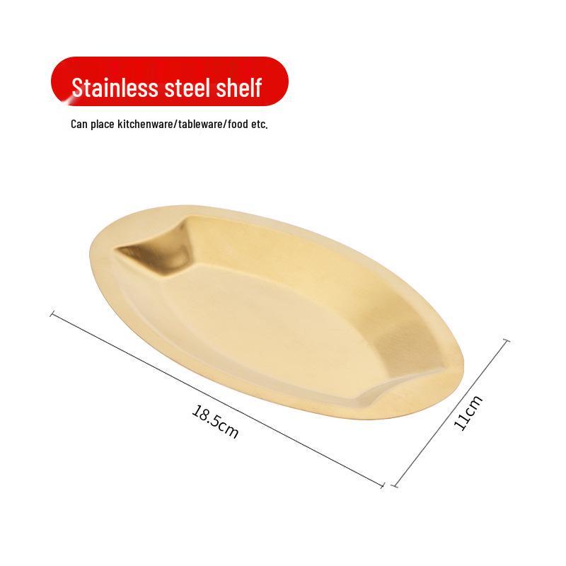 Stainless Steel Pot Lid and Ladle Rack - Tabletop, No-Drill, Removable Drain Shelf