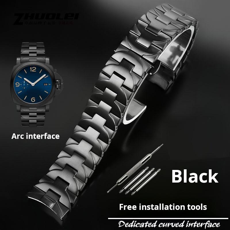 

22mm 24mm Curved End Solid Stainless Steel Watch Chain for Panerai Strap PAM01441 PAM01316 PA111metal Watchband For Men Bracelet 22mm