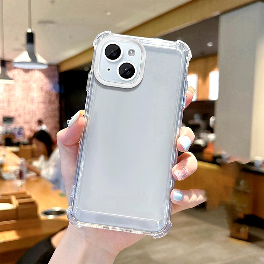 Airbag Shookproof Lens Case For Apple iPhone 16 15 14 13 12 11 Pro Max Plus Mini 16E X XS XR Plating Silicone Back Clear Cover