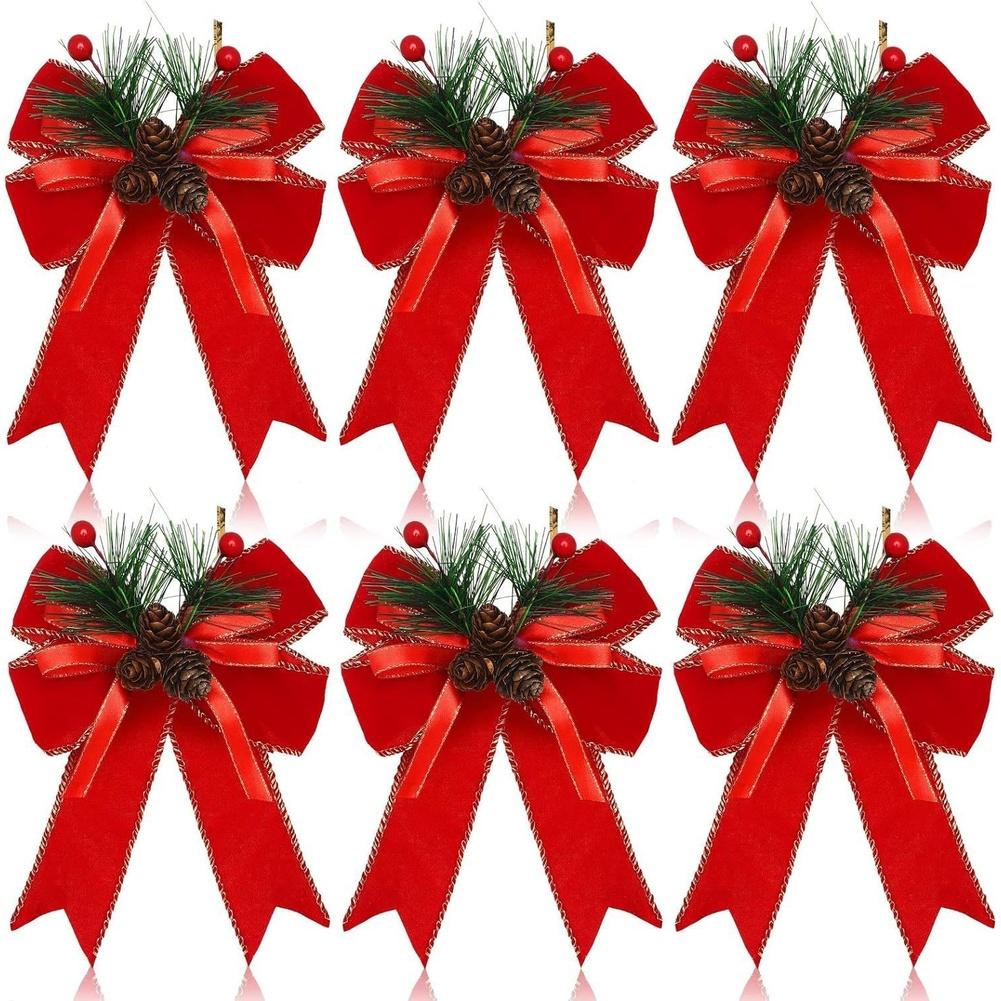 

Edge Binding Christmas Tree Bow Christmas Party Easy To Attach Flat Lay Design Large Bow Shape For Holiday Decor