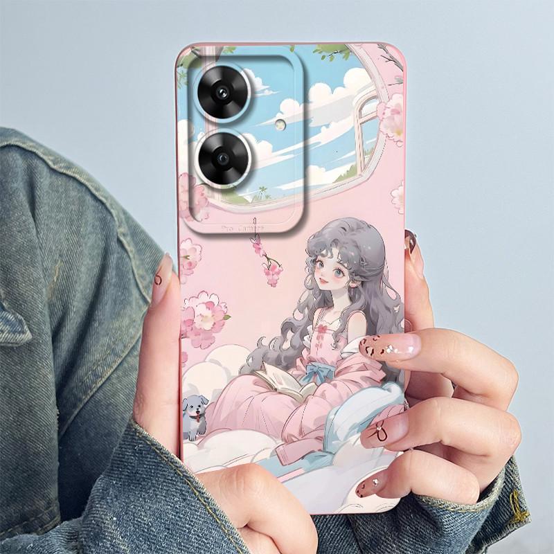 For Realme Narzo N61 Note60 Phone Case Note 60 NarzoN61 Casing Soft Silicone Painted Fashion Cartoon Flower Printed Back Cover