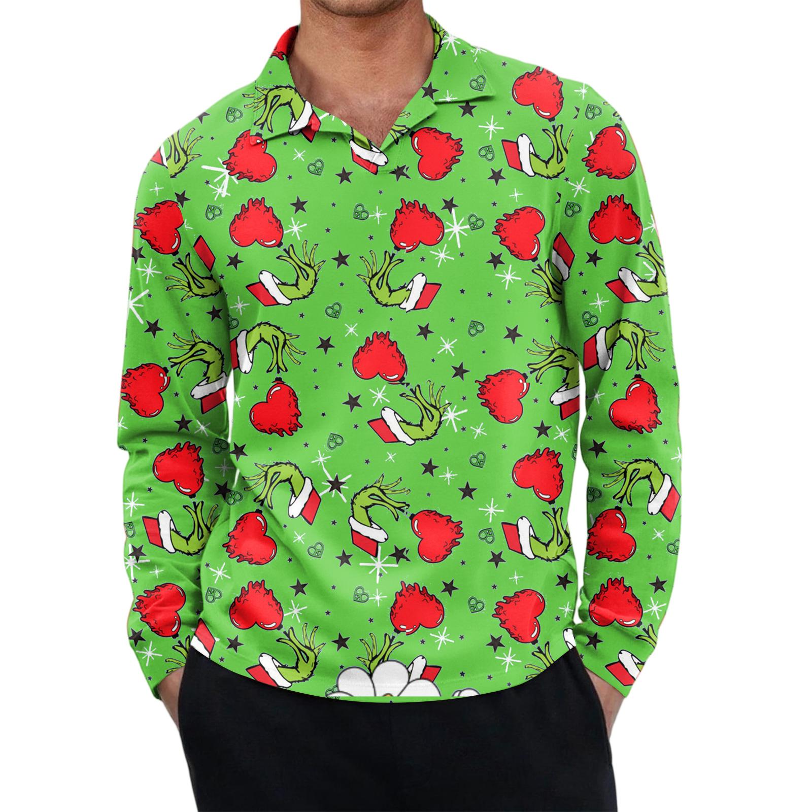 

Men s Casual Retro Small V-neck Long-sleeved Top XL зелёный