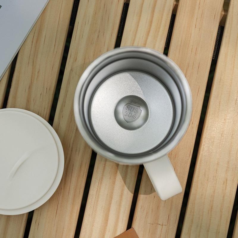 Przenośny kubek termiczny ze stali nierdzewnej, termos próżniowy, kubek na zimne i gorące napoje z uchwytem, kubek samochodowy, termiczny kubek podróżny, kubek izolowany na kawę