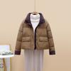 Winter neue Daunenbaumwollkleidung Damen kurz farblich passend verdickt Brotkleidung kleine Baumwolljacken