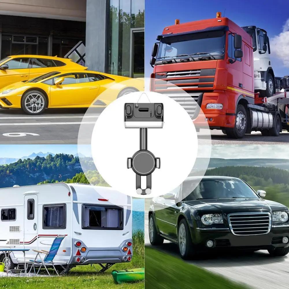 H256 Car Rearview Mirror Phone Holder 360 Degree Rotation Cellphone Navigation Bracket