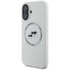 Hülle für iPhone 16 Karl Lagerfeld Silikon MagSafe Beige