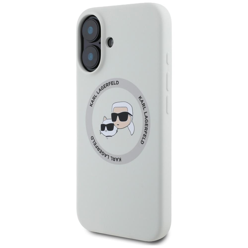 Hülle für iPhone 16 Karl Lagerfeld Silikon MagSafe Beige