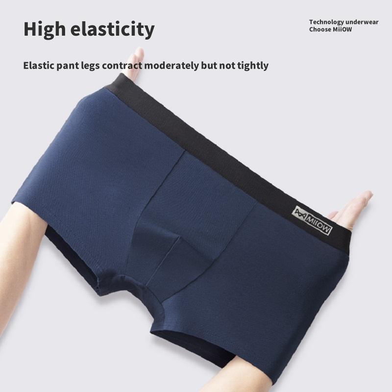 MiiOW 3 szt. Męska Bielizna Grafenowa Antybakteryjna Bielizna Miękka i Wygodna Bawełniana Bielizna Płaskie Rogi Rozmiary L-5XL