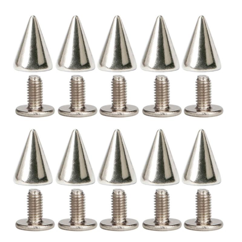 10Pcs Decorative Rivets Set Punk Style Nail Buckles Screw Mount Stud Rivets DIY Crafts PU Belt Shoes Clothing Spikes