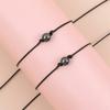 2 Pieces Magnetic Black Gallstone Bracelet European and American Creative Hand-woven Adjustable Card Couple Bracelet