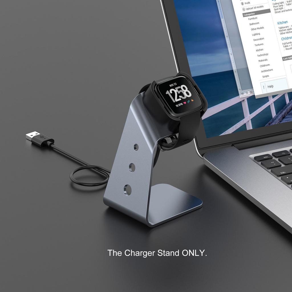 Charger Stand USB Charging Cable Dock Compatible with Fitbit Versa 2/Fitbit Versa 2 SE Smart Watch Base Holder Fitness Smartwatch Accessories