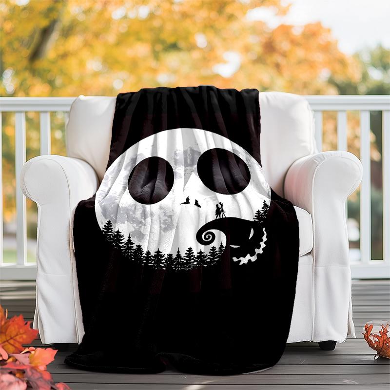 The Nightmare Before Christmas Theme Printed Blanket - Perfect for Couch, Bed, Travel & Outdoor Use | Machine Washable, Cozy & Durable.