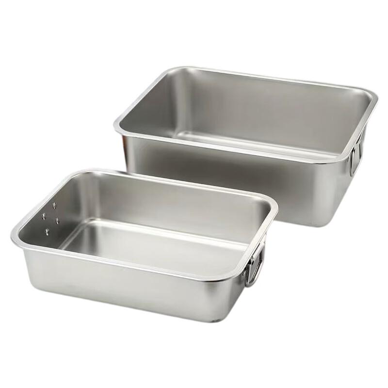201 Stainless Steel Flat-Bottom Steaming Tray with Lid