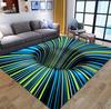 Bedroom Optical Illusion Carpet Anti Slip Carpet with Colored Vortex Area Carpet Living Room Gaming Room Home Decoration