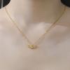 Teamer Heart Wing Pendant Necklaces Stainless Steel Gold Color Sweet Minimalist Chain Choker Fashion Jewelry Gift Wholesale