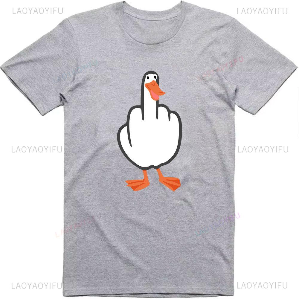 Mens Funny T-Shirt Rude Seagull Design Regular Fit Tee Women Men 3D Print Cartoon Graphic T-Shirts