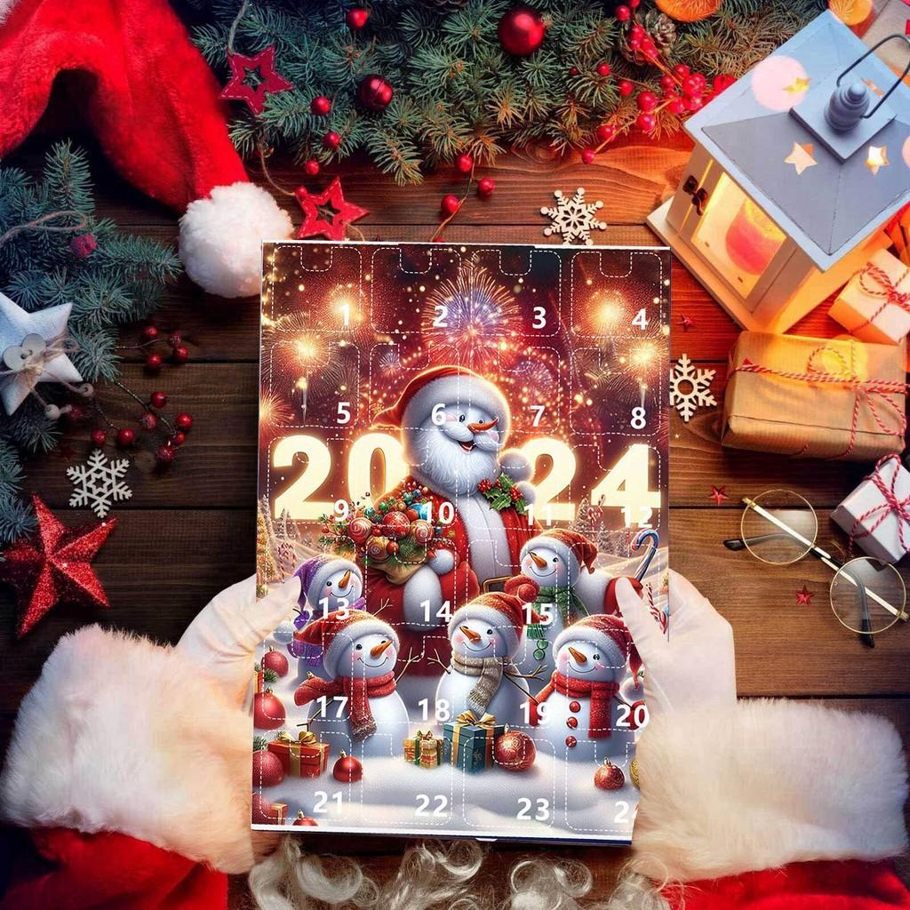 Christmas Calendar Advent Blind Box Toy Cute Snowman Decorative Pendant Acrylic