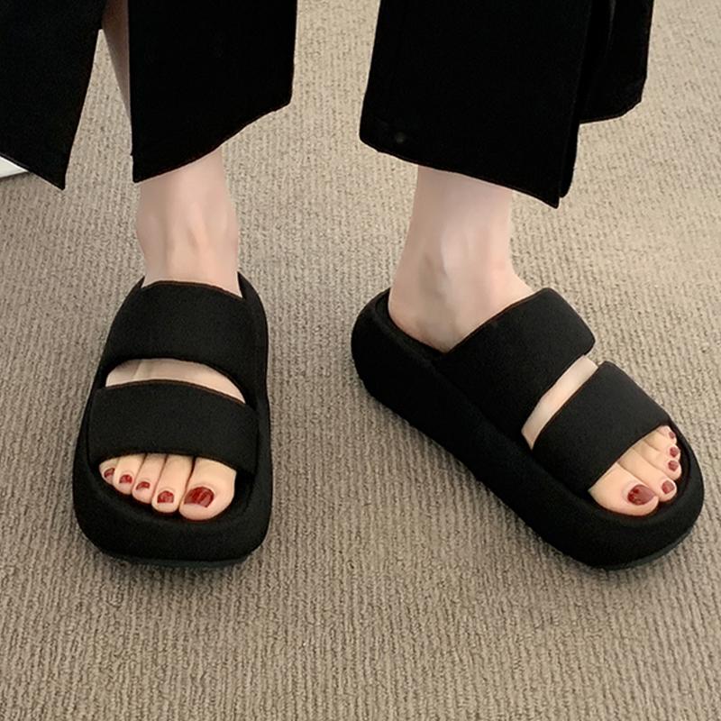 

Flats Platform Women Slippers Designer Shoes Dress Summer Woman s Sandals 2025 Casual Slides Luxury Zapatos De Mujer 40 чёрный