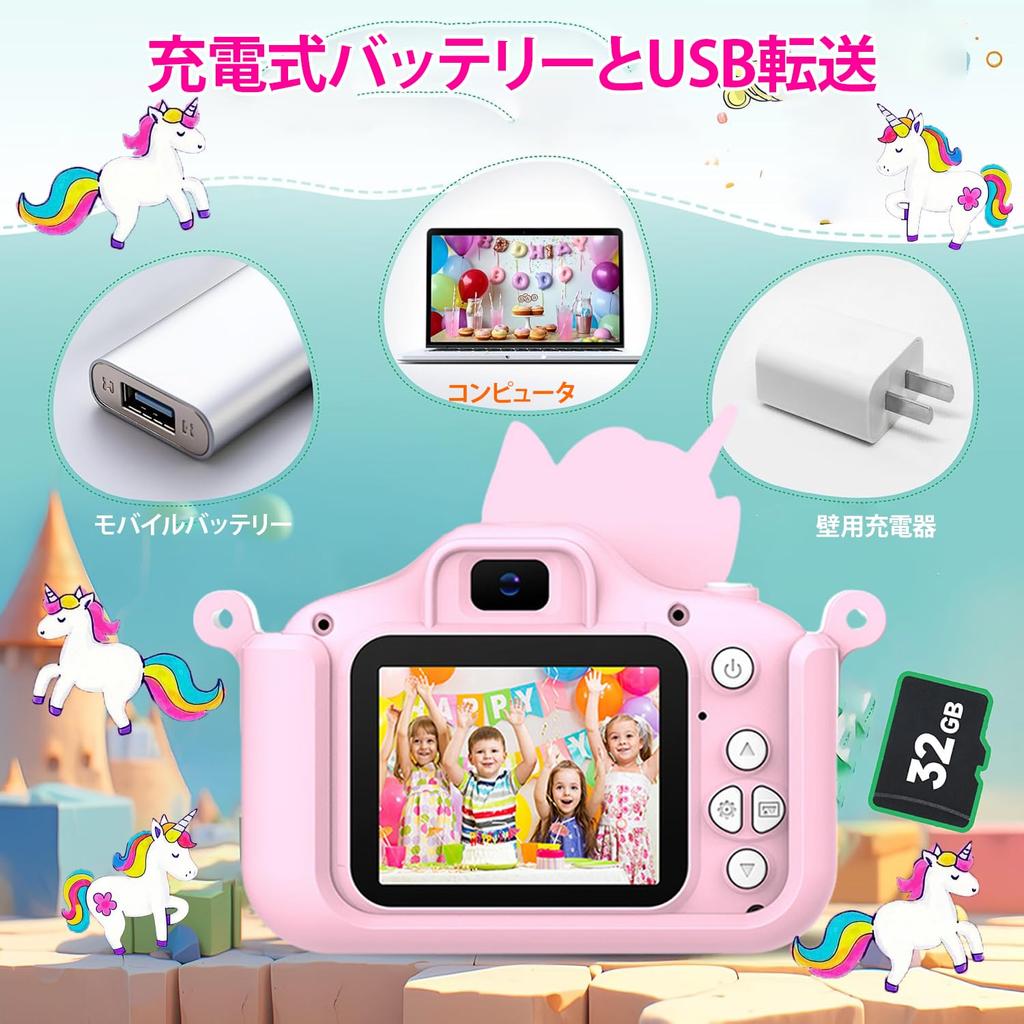 VCYCTO Kids a toy camera for features 1080P HD 48MP 8500 photo a 32GB SD card selfie a IPS 8x 5 and a unicorn protective Perfect as a birthday or