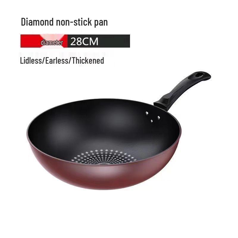 

Sheng Bangrong Non-stick Wok: Smoke-free, Oil-free, Flat-bottom Stir-fry Pan for Induction Cookers Thick Non-stick Wok