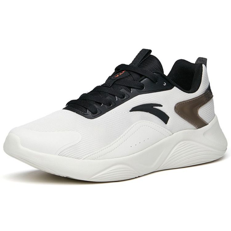 Anta Comfortable Shock Absorbing Non-Slip Wear-Resistant Breathable Low-Top Running Shoes Men Sneakers White Black 112215571-5