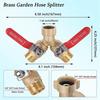 Garden Hose Splitter Full Flow,Brass 2 Way Heavy Duty,Garden Y Valve 3/4in GHT Threads