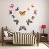 12pcs Simple and Modern Double-deck Noctilucent Butterfly Interior Decoration 3d Stereo Decoration for Background