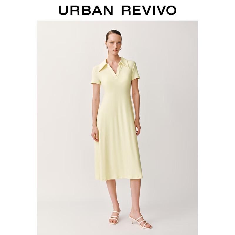 

UR 2025 Women s Short Sleeve Polo Neck A-Line Dress M