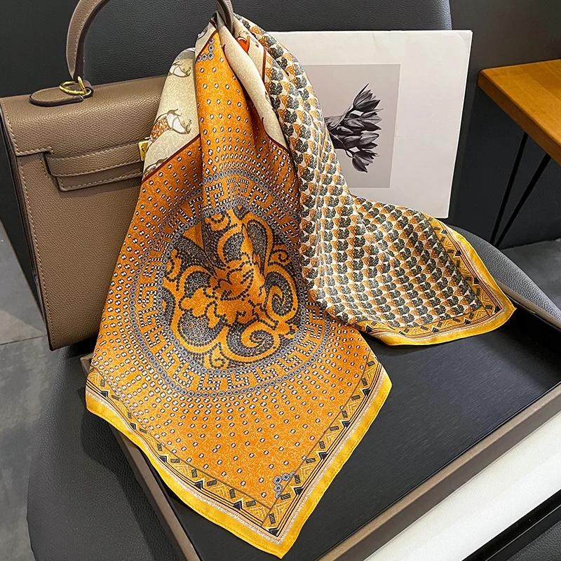 Spring/Summer Fashion Horse Print Wraps Elegant Breathable 70*70cm Scarf Women’s Casual Retro Breathable Sun-proof Shawl