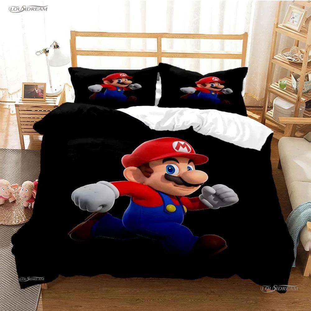 Super Mario Duvet Cover Set Comfortable and Warm Bedding Set for Decorating Your Bedroom and Enhancing Home Life for Teens Gifts