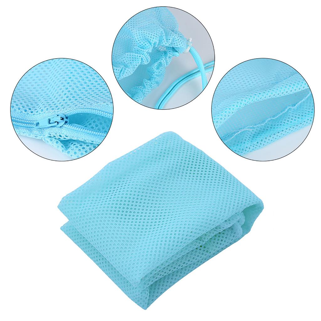 Cat Grooming Bathing Mesh Bag Pet Shower Washing Nails Cutting Ear Cleaning Tool (Sky Blue)