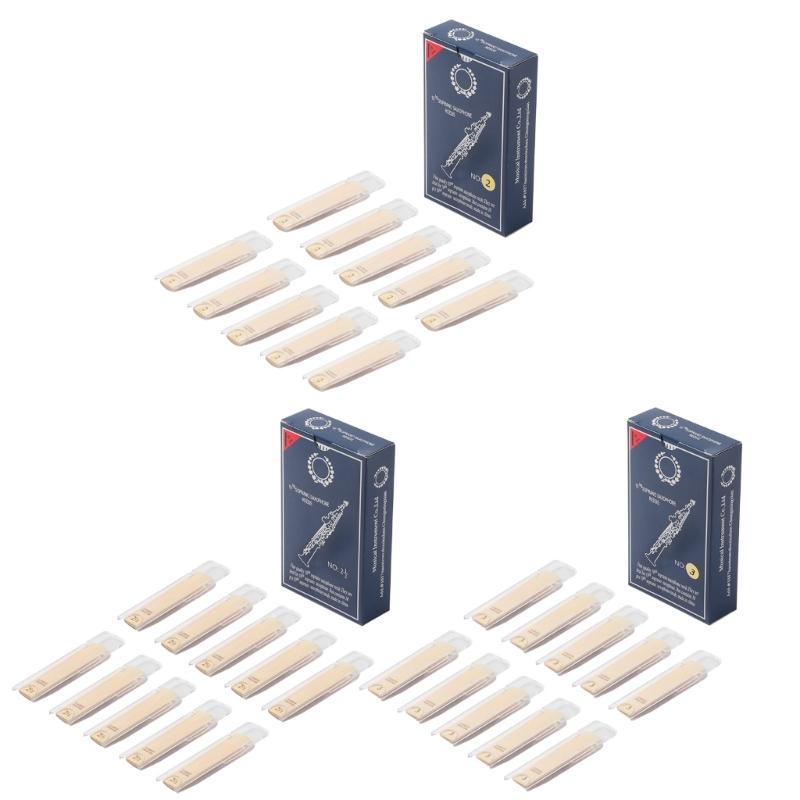 10 Stück Professionelle Saxophon-Blätter Tonstärke 2.0/2.5/3.0 für Bb Sopransaxophon Ausgezeichneter Klang Langlebig
