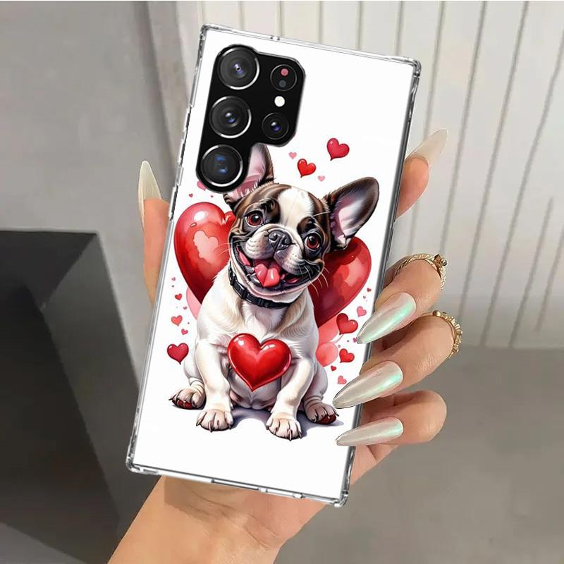 Lovely Puppy Heart Dogs Phone Case for Samsung Galaxy S26 S24 S23 Ultra S25 Edge S22 S21 Plus S20 FE + Soft Print Shell Funda Ga