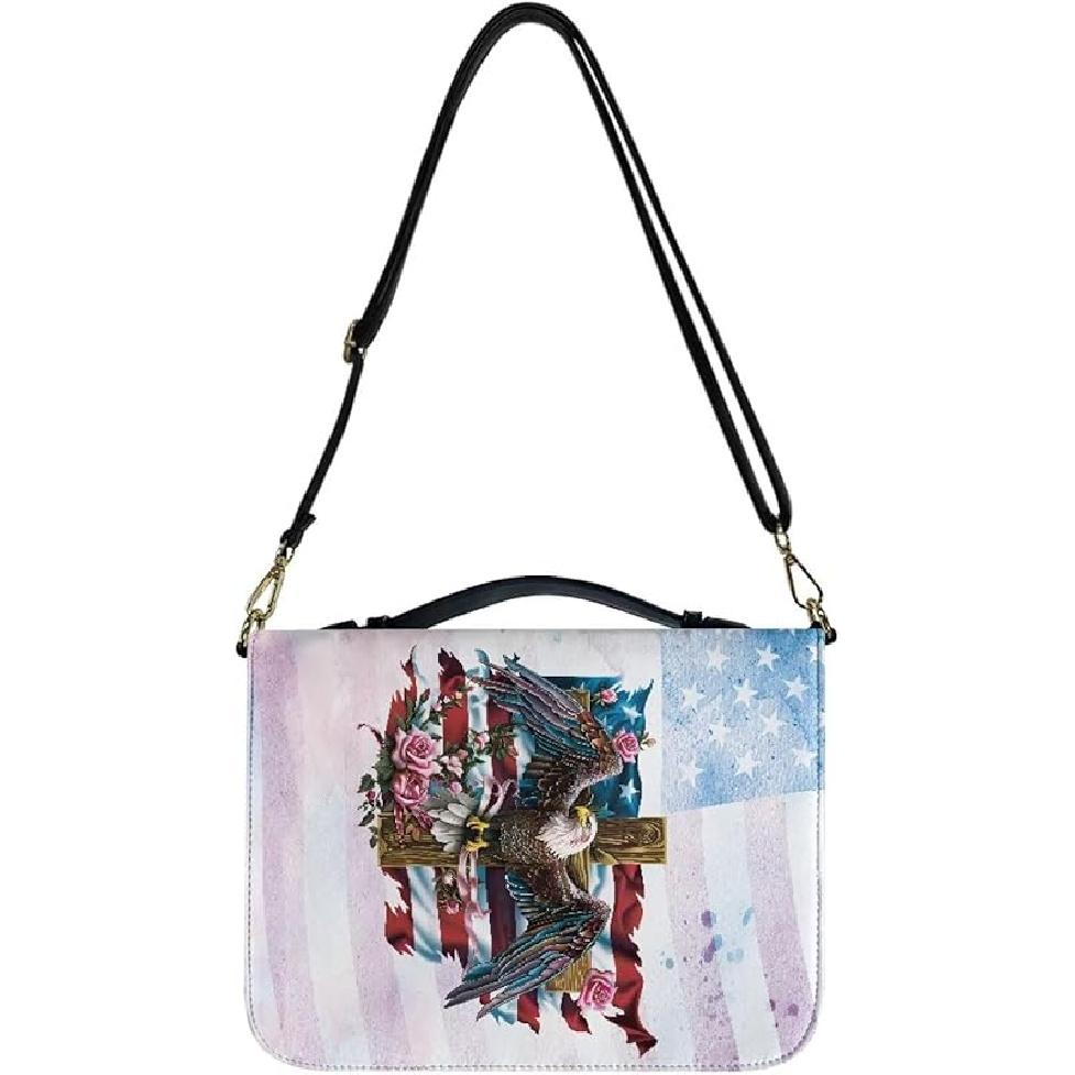 

Персонализированная обложка для Библии из ПУ с ремешком, Чехол для церковной книги, Изготовленный на заказ чехол для переноски книги, Защита для Библии X-Large