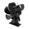 6 Blade Heat Powered Stove Fan for Wood Fireplace Chimney Fireplace Fan Increases Warm Air Silent Operation Black