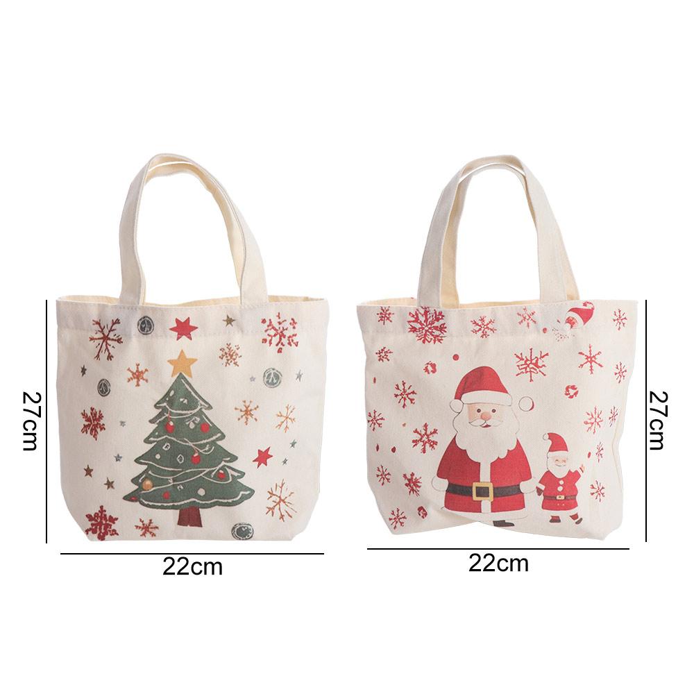 Large Capacity Christmas Canvas Gift Bag Cartoon Merry Christmas Decor  Home New Year Decor