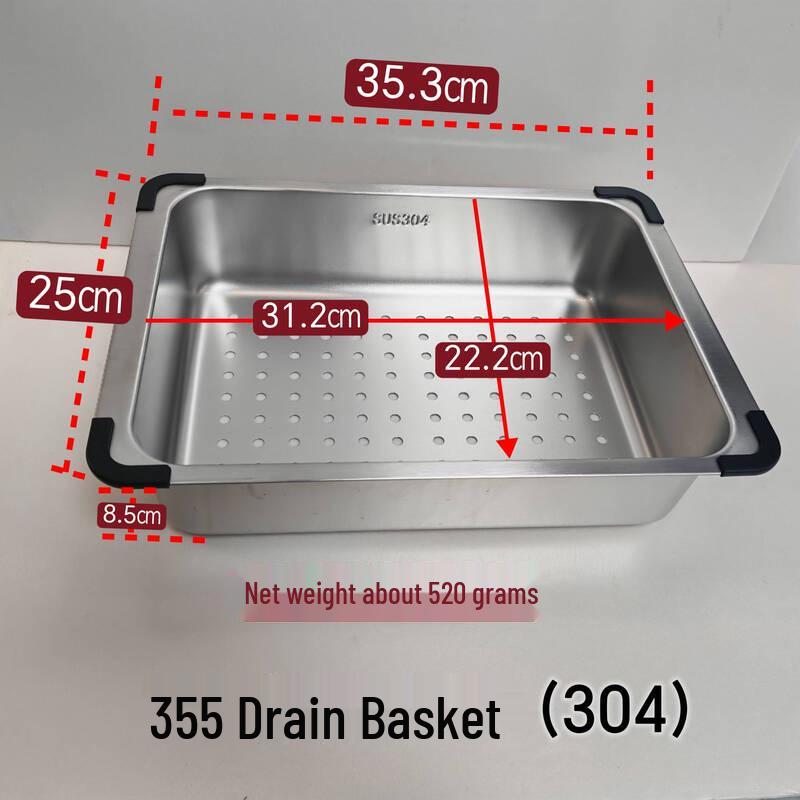 ZISIZ 304 Stainless Steel Kitchen Sink with Inner Basin