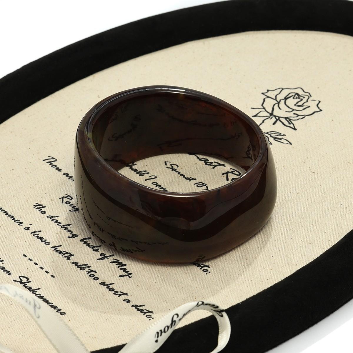 Popular bracelet Irregular geometric wide-edge smudged bracelet Advanced round metal bracelet