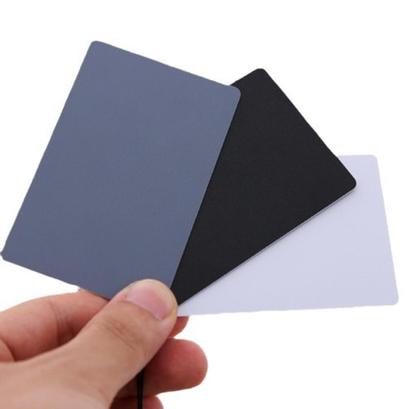 3 In1 Pocket-Size Digital White Black Grey Balance Cards 18% Gray Card With Neck Strap For Digital Photography Exposure Color