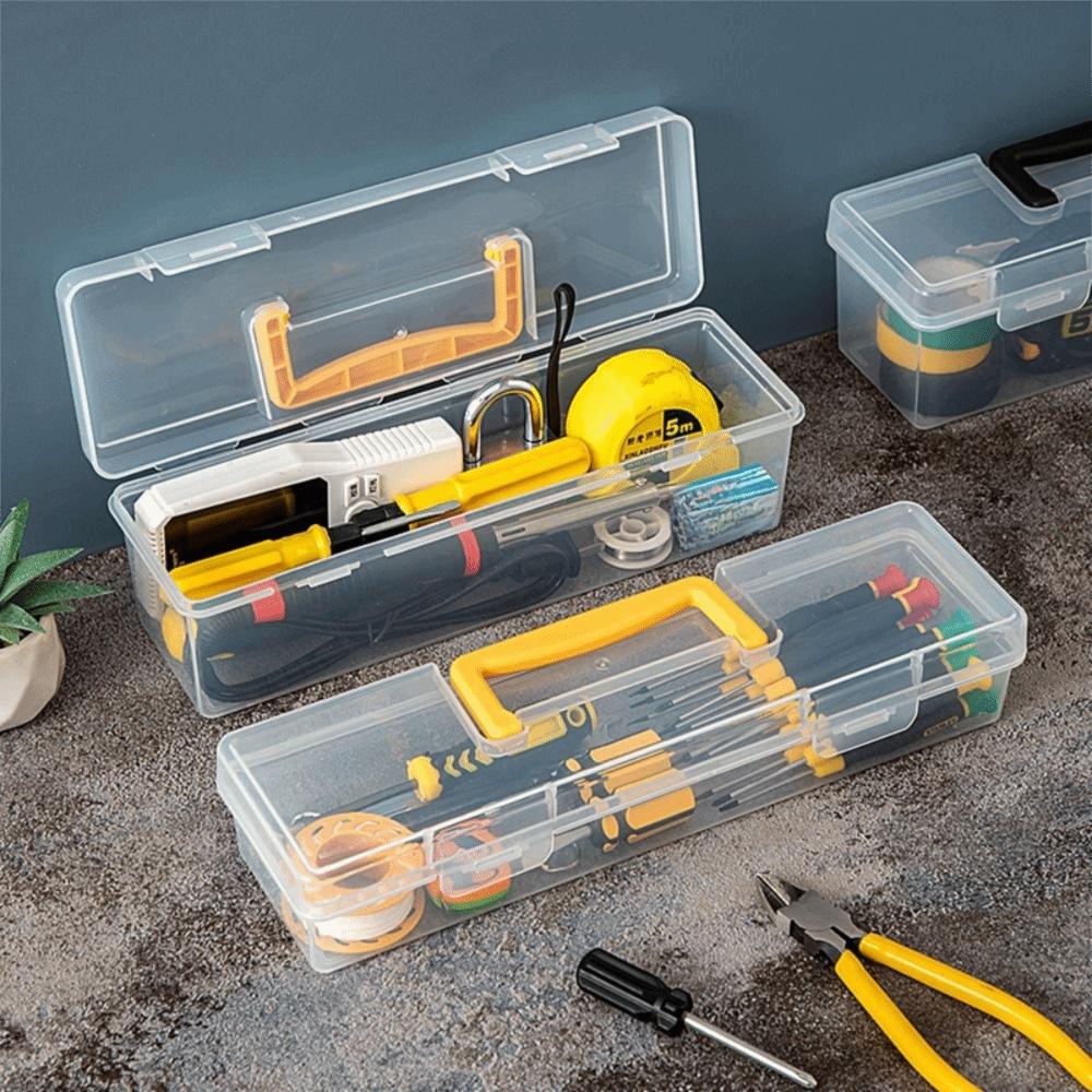 Transparent Hardware Tool Box Large Capacity Tool Storage Box Pulleys Storage Screw Box  Organizer