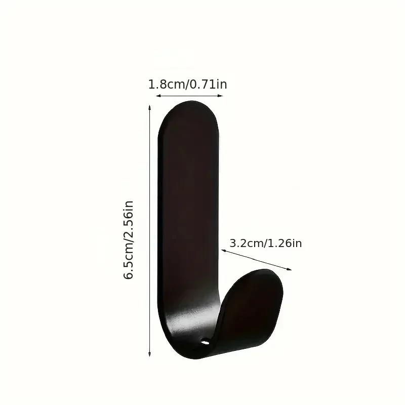 1pcs Metal Hooks Strong Self Adhesive Wall Hanging Toilet Clothes Hanger Bathroom Door Back Punch Free Sticky Hooks Coat Hook